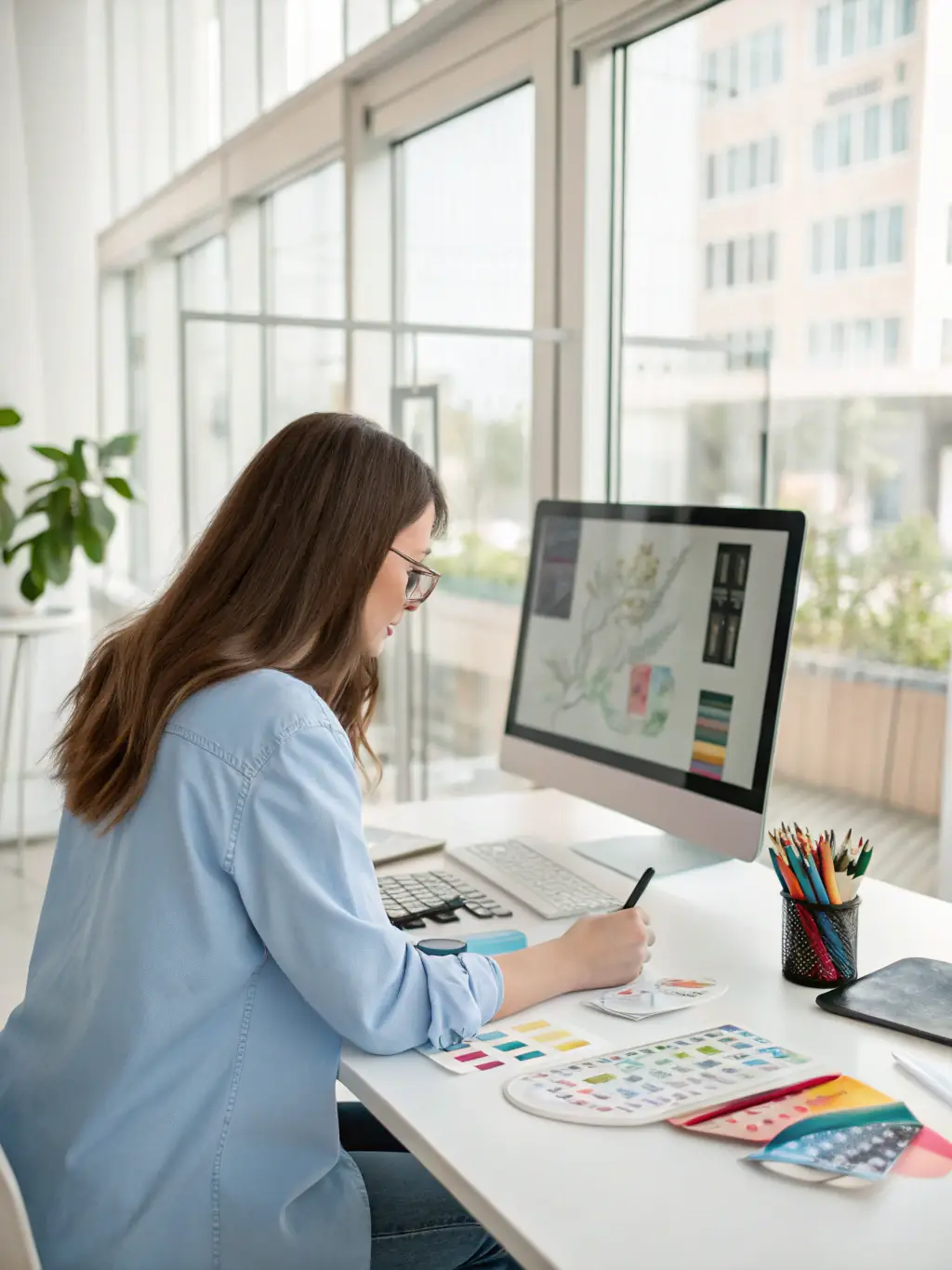 A digital marketer creating an online advertising campaign on a laptop, illustrating the strategic aspects of digital marketing careers.